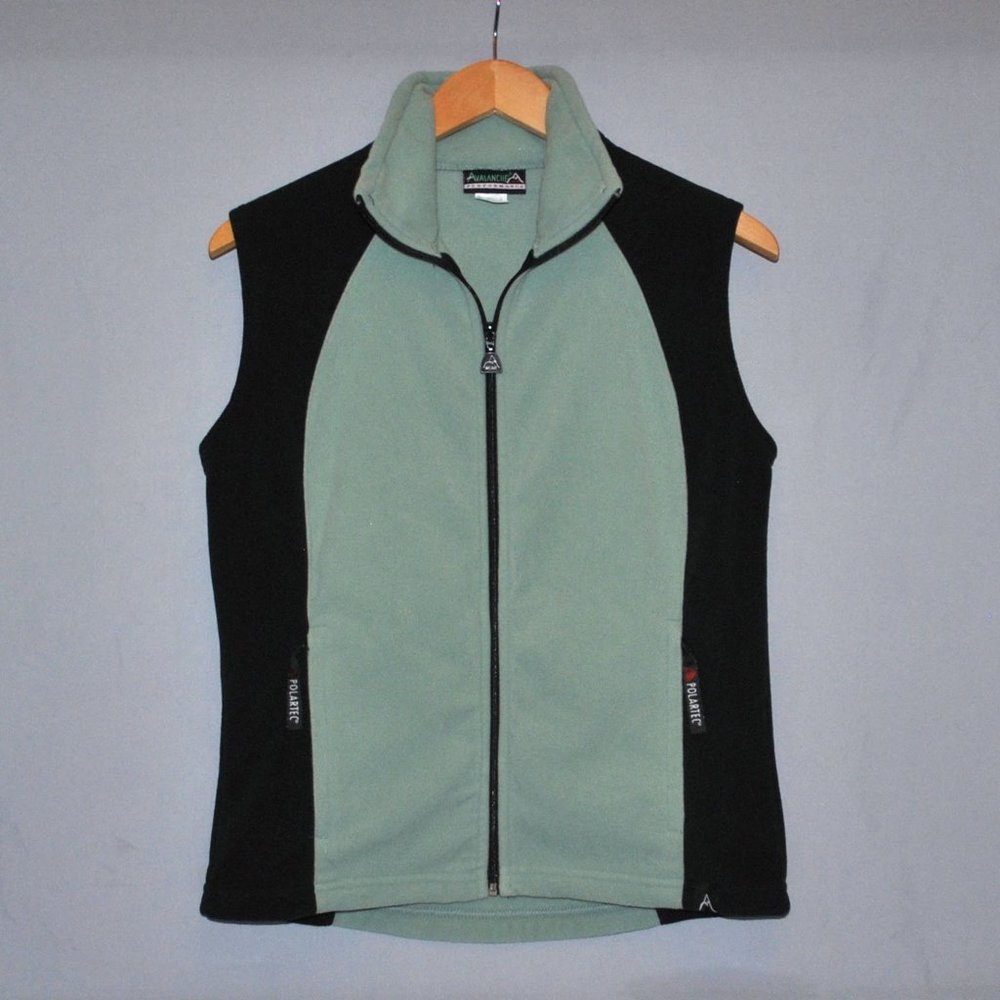 Avalanche Women's Vest Size Small Green & Black Polartec Fleece